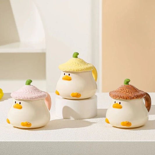 Kawaii Duck Mug With Lid