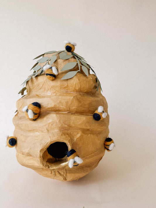 🐝 Honey Beehive Piñata – Handmade 24” Bee Party Decoration & Candy Holder