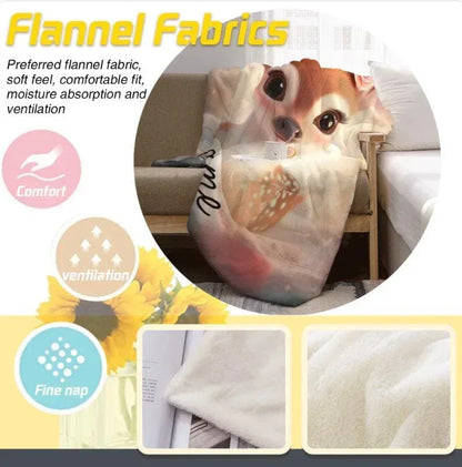 Personalized Forest Deer Blanket: Whimsical Nature Throw - Dream Dragons