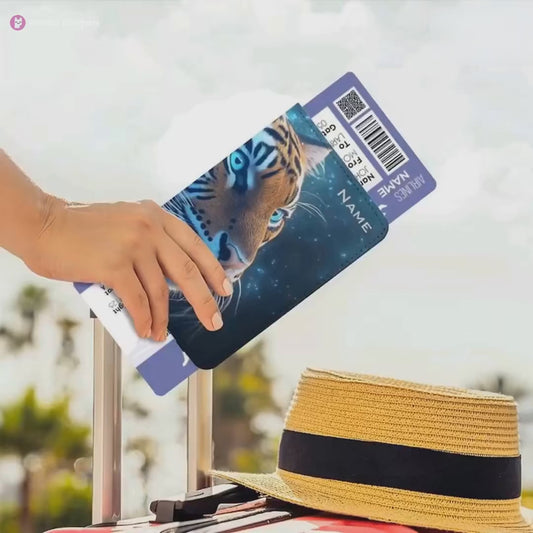 Personalized Tiger Passport Holder: Jungle Animal Design, Travel Gift, Holiday