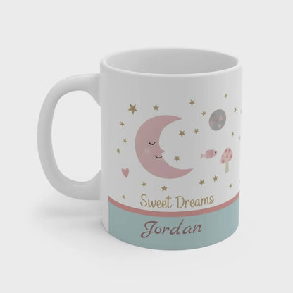 Sweet Dreams Moon & Stars Mug - Personalized Celestial Gift