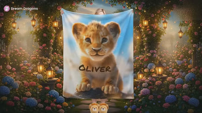 Personalized Baby Lion King Blanket: Soft Flannel Throw, Custom Name Gift